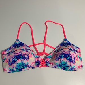 VS Bikini Top Swim Pink Purple Bandeau Sz M